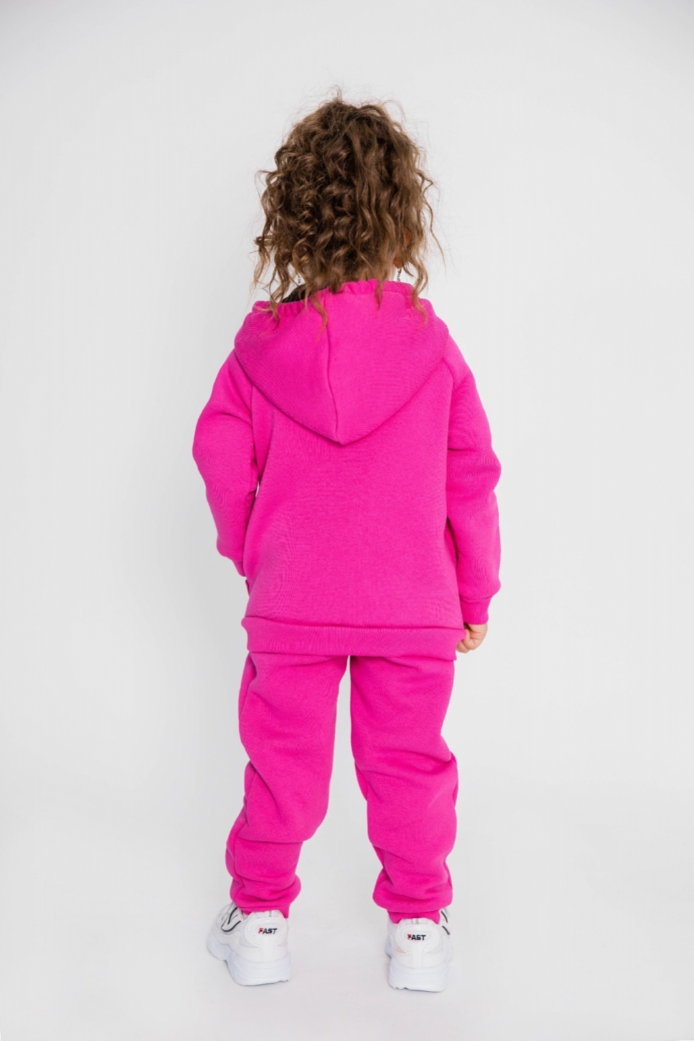 319-Ф. Костюм детский  на молнии, фуксия, хлопок 65%, 35% ПЭ, 3-х нитка (начес) 80,86,92