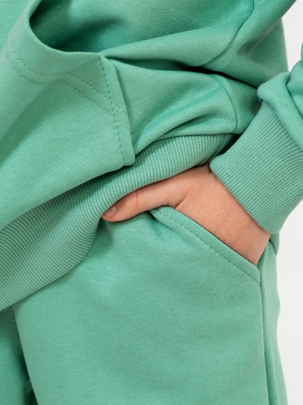 311-Х. Свитшот с капюшоном + Штаны, хлопок 65%, 35% ПЭ 3-х нитка ( без начеса) хаки 146,152,158