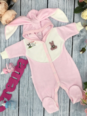 Купить оптом 212. Комбинезон с ушками, хлопок 80% велюр, 20%  ПЭ 62.68,74 в Пензе